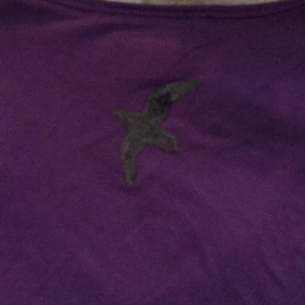TORY BURCH SEQUINED BIRD VNECK SHIRT PURPLE 🦅 - Picture 6 of 8